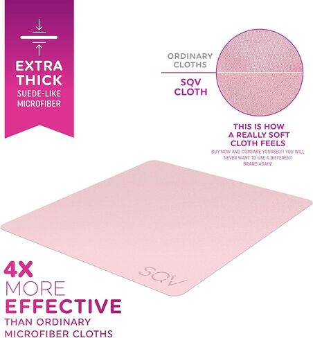 Premium Microfiber Cleaning Cloth 6x6 in - Extra Soft Suede Feel Lint Free Cloths for Eyeglasses & Glass - Compatible with iPad, iPhone, Tablet, MacBook, TV Screen, LCD, Camera Lens (24 Small, Black) in Kuwait