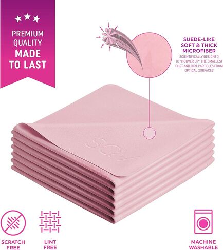Premium Microfiber Cleaning Cloth 6x6 in - Extra Soft Suede Feel Lint Free Cloths for Eyeglasses & Glass - Compatible with iPad, iPhone, Tablet, MacBook, TV Screen, LCD, Camera Lens (24 Small, Black) in Kuwait