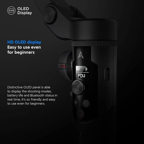 Gimbal Stabilizer for Smartphone w/OLED Display Focus and Zoom Button Face Tracking Auto-Inception, 3-Axis iPhone Gimbel for iPhone 13 12 11 Pro/Max/Xs Galaxy S21,TikTok, YouTube - AOCHUAN Smart XR in Saudi Arabia
