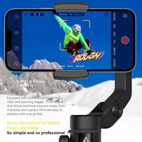 Gimbal Stabilizer for Smartphone w/OLED Display Focus and Zoom Button Face Tracking Auto-Inception, 3-Axis iPhone Gimbel for iPhone 13 12 11 Pro/Max/Xs Galaxy S21,TikTok, YouTube - AOCHUAN Smart XR in Saudi Arabia