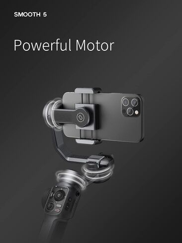 Zhiyun Smooth 5 Phone Gimbal, 3-Axis Handheld Smartphone Stabilizer with Grip Tripod, AI Face Tracking for iPhone Android Portable & Foldable, YouTube TikTok Video, FiLMiC Pro in Saudi Arabia