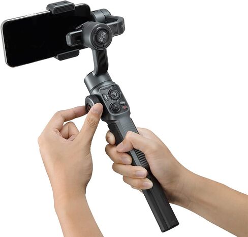 Zhiyun Smooth 5 Phone Gimbal, 3-Axis Handheld Smartphone Stabilizer with Grip Tripod, AI Face Tracking for iPhone Android Portable & Foldable, YouTube TikTok Video, FiLMiC Pro in Saudi Arabia