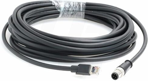 كابل إيثرنت صناعي HangTon M12 D-Code 4 Pin إلى RJ45 Cat6، كابل مرن مقاوم للماء ومحمي ملتوي لتطبيق أتمتة مستشعر Fieldbus (1) in Kuwait