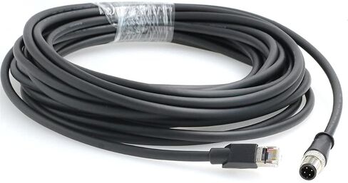 كابل إيثرنت صناعي HangTon M12 D-Code 4 Pin إلى RJ45 Cat6، كابل مرن مقاوم للماء ومحمي ملتوي لتطبيق أتمتة مستشعر Fieldbus (1) in Kuwait