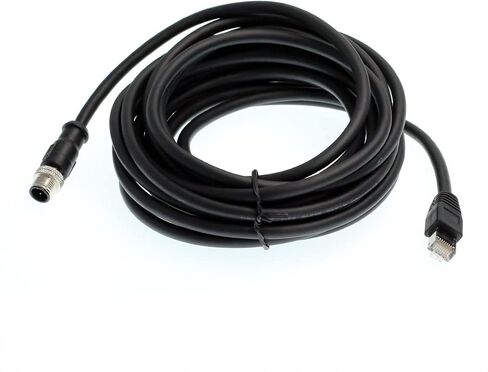 كابل إيثرنت صناعي HangTon M12 D-Code 4 Pin إلى RJ45 Cat6، كابل مرن مقاوم للماء ومحمي ملتوي لتطبيق أتمتة مستشعر Fieldbus (1) in Kuwait