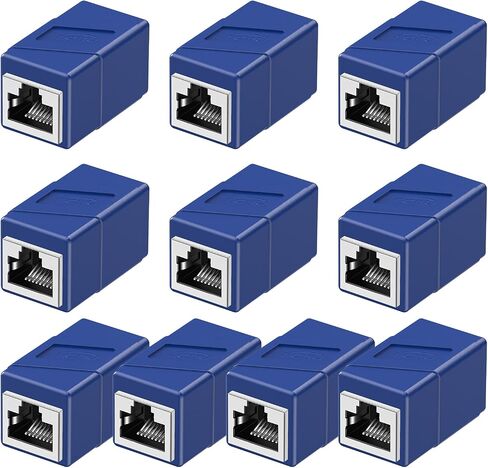 RJ45 Coupler, Laptop Ethernet Adapters Female to Female, Ethernet Cable Extender Adapter, 8-Pin Modular Straight Through, Network Connectors for Cat8/Cat7/Cat6/Cat6a/Cat5e/Cat5 Ethernet Cable(Blue) in Saudi Arabia