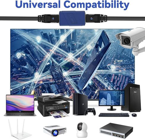 RJ45 Coupler, Laptop Ethernet Adapters Female to Female, Ethernet Cable Extender Adapter, 8-Pin Modular Straight Through, Network Connectors for Cat8/Cat7/Cat6/Cat6a/Cat5e/Cat5 Ethernet Cable(Blue) in Saudi Arabia