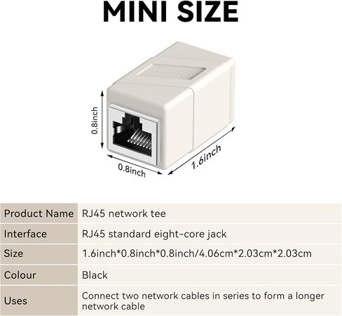 RJ45 Coupler, Laptop Ethernet Adapters Female to Female, Ethernet Cable Extender Adapter, 8-Pin Modular Straight Through, Network Connectors for Cat8/Cat7/Cat6/Cat6a/Cat5e/Cat5 Ethernet Cable(Blue) in Saudi Arabia
