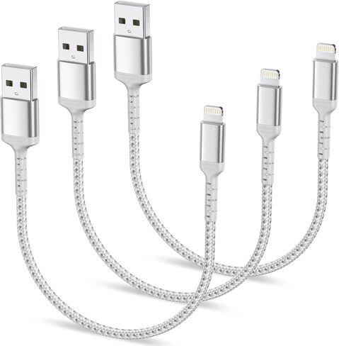 6 inch iPhone Charge Cable Short, 0.5ft 5Pack USB to Lightning Cord for Fast Charging Stations Compatible with Apple iPhone 12 11 Pro Max Xs 8 7 6 5 Plus, iPad Air/Mini in Kuwait