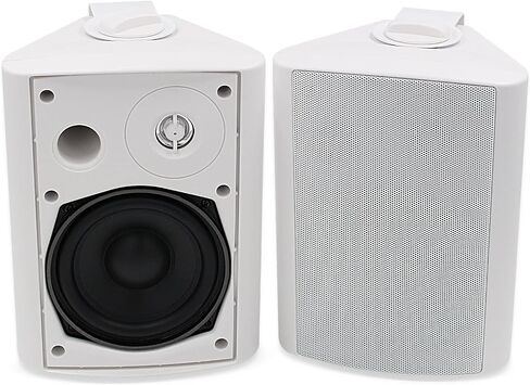 Herdio 5.25 Inch Indoor Outdoor Bluetooth Speakers Patio Waterproof Wired Wall Mount System 300 Watts (Black) in Saudi Arabia