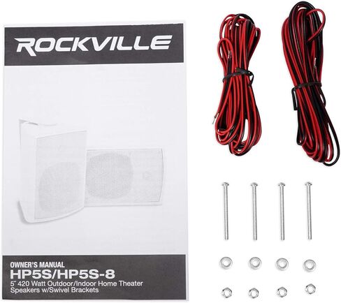 Rockville 2 HP5S-8 BK 5.25" Outdoor/Indoor Swivel Home Theater Speakers in Black in Saudi Arabia