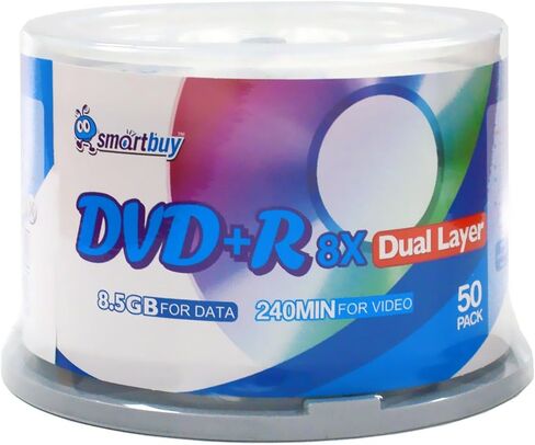 Smartbuy 8.5gb/240min 8X DVD+R DL Dual Layer Double Layer Logo Blank Media Disc Spindle (50-Disc) in Saudi Arabia