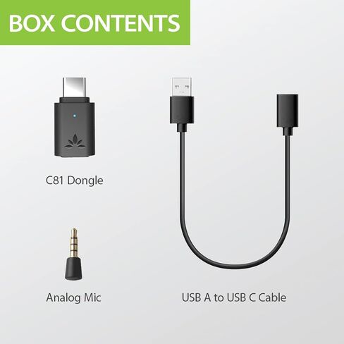 Avantree C81 USB-C Bluetooth Audio Adapter for PS5 - Connect Headphones Wirelessly with aptX Low Latency Support and Included Mini Mic in Saudi Arabia