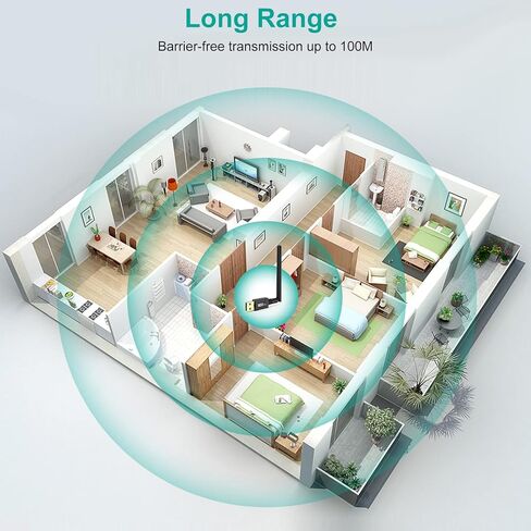 محول بلوتوث 5.3 USB طويل المدى للكمبيوتر بخاصية التوصيل والتشغيل الحقيقي من الفئة 1، دونجل بلوتوث اي دي ار 328 قدم/100 متر، مستقبل ارسال لاسلكي للكيبورد والماوس وسماعة الراس يدعم ويندوز 11/10/8.1 in Kuwait