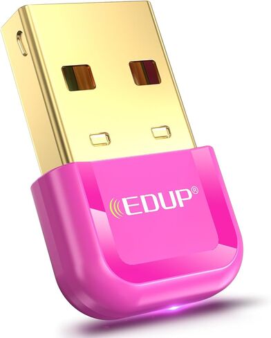 USB Bluetooth 5.3 Adapter for PC, EDUP USB Bluetooth Dongle Receiver Support Windows 11/10/8.1 Plug and Play for Desktop, Laptop, Mouse, Keyboard, Printers, Headsets, Speakers, Controllers (Pink) in Saudi Arabia