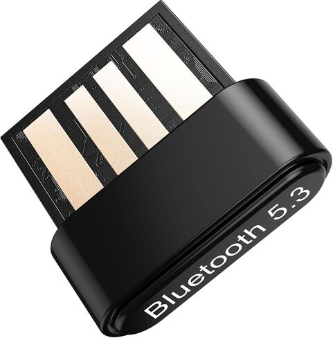 محول USB بلوتوث 5.3 للكمبيوتر الشخصي، GEODMAER Plug & Play Mini Bluetooth EDR Dongle جهاز استقبال وجهاز إرسال يدعم Windows 11/10/8.1/7 لأجهزة الكمبيوتر المكتبية ولوحة المفاتيح بلوتوث وطابعات الماوس ومكبرات الصوت in Kuwait