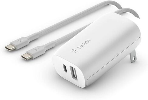 Belkin USB C Wall Charger 32W C to C Cable Included PD with 20W USB C & 12W USB A Ports for USB-C Power Delivery in Saudi Arabia