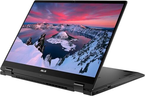 كمبيوتر محمول ASUS Chromebook بشاشة تعمل باللمس مقاس 14 بوصة 2 في 1 - Google Chromebook للبالغين - AMD Ryzen 3-7320C - لوحة مفاتيح بإضاءة خلفية - WiFi 6 - USB C (ذاكرة وصول عشوائي سعتها 8 جيجابايت | SSD سعة 128 جيجابايت + بطاقة SD سعة 256 جيجابايت) in Kuwait