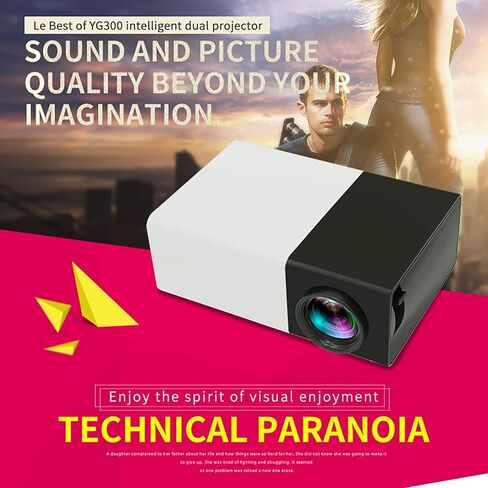 Mini Movie Projector, 24-60 Inches Screen 1080P Portable Projector Compatible with USB| Laptop| Phone, Built-in Speaker, LED Light Source, Electronics Tech Gadgets, Mini TV, Cool Stuff (Black) in Saudi Arabia