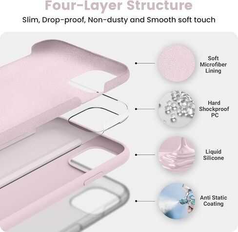 iPhone 11 Case, Silicone Full Body Protection Shockproof iPhone 11 Phone Case with Ultra Slim Soft Anti-Scratch Microfiber Lining, 6.1 inch, Black in Kuwait