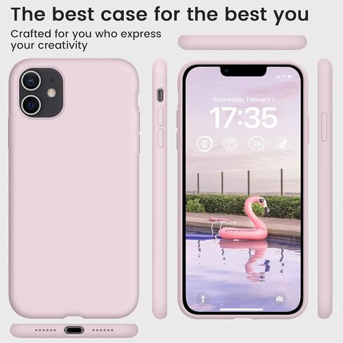 iPhone 11 Case, Silicone Full Body Protection Shockproof iPhone 11 Phone Case with Ultra Slim Soft Anti-Scratch Microfiber Lining, 6.1 inch, Black in Kuwait