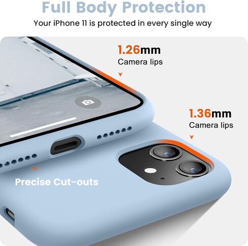 iPhone 11 Case, Silicone Full Body Protection Shockproof iPhone 11 Phone Case with Ultra Slim Soft Anti-Scratch Microfiber Lining, 6.1 inch, Black in Kuwait