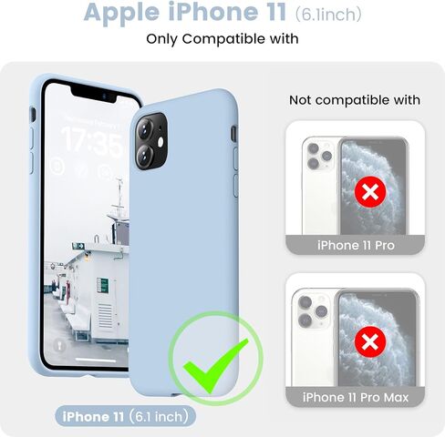 iPhone 11 Case, Silicone Full Body Protection Shockproof iPhone 11 Phone Case with Ultra Slim Soft Anti-Scratch Microfiber Lining, 6.1 inch, Black in Kuwait