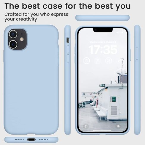 iPhone 11 Case, Silicone Full Body Protection Shockproof iPhone 11 Phone Case with Ultra Slim Soft Anti-Scratch Microfiber Lining, 6.1 inch, Black in Kuwait