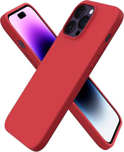 ORNARTO Compatible with iPhone 14 Pro Max Case 6.7, Slim Liquid Silicone 3 Layers Full Covered Soft Gel Rubber Phone Case Protective Cover with Microfiber Lining 6.7 inch-Chalk Pink in Kuwait
