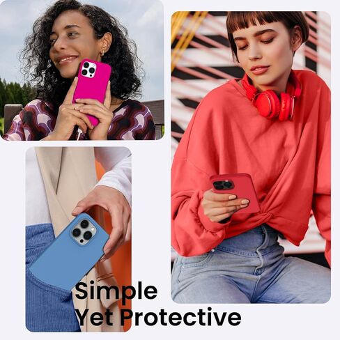 ORNARTO Compatible with iPhone 14 Pro Max Case 6.7, Slim Liquid Silicone 3 Layers Full Covered Soft Gel Rubber Phone Case Protective Cover with Microfiber Lining 6.7 inch-Chalk Pink in Kuwait