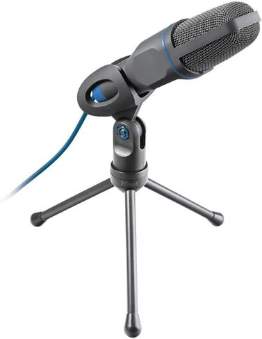 Trust 21672 Madell Microphone and Stand for PC and Laptop with 3.5 mm Plug Black, 21.0 cm*6.0 cm*7.0 cm in Saudi Arabia