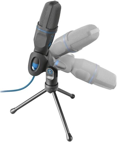 Trust 21672 Madell Microphone and Stand for PC and Laptop with 3.5 mm Plug Black, 21.0 cm*6.0 cm*7.0 cm in Saudi Arabia