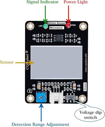مستشعر الميكروويف CQRobot 10.525 جيجا هرتز متوافق مع Arduino وRaspberry Pi in Kuwait