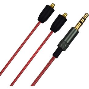 MMCX Replacement Detachable Upgrade Earphone Cables OFC Wire Detach Cable Extension Cord 3.5mm Audio Plug Compatible with Shure SE215 SE315 SE425 SE535 SE846 UE900 Earphone for iPhone Andriod (Red)