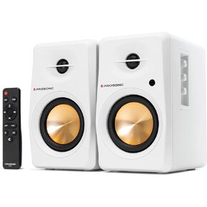 Prosonic BT30(2023 version) Active Powered Bluetooth Bookshelf Speakers, Studio Monitor, Home Theater, Turntable with Optical Input, Coaxial Input, 2X RCA Aux Line Input, 80 Watts, (Black)