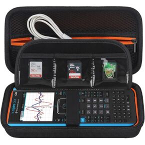Elonbo Carrying Case for Texas Instruments TI-Nspire CX II CAS/CX II/CX/CX CAS Color Graphing Calculator, Extra Zipped Pocket Fits Charging Cable, Charger, Manual, Black