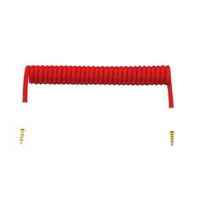 Angitu 3.5mm TRRS to TRRS Spring Coiled Cable for Split Mechanical Keyboard RODE Sc7 By VIDEOMIC GO Video Micro-Type Mics Audio Cord Angle Cables (Straight trrs Coil 17CM Black) in Kuwait