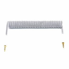 Angitu 3.5mm TRRS to TRRS Spring Coiled Cable for Split Mechanical Keyboard RODE Sc7 By VIDEOMIC GO Video Micro-Type Mics Audio Cord Angle Cables (Straight trrs Coil 17CM Black) in Saudi Arabia
