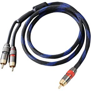 Diaianyfi Audiophile RCA to 2RCA Subwoofer Cable,1 RCA Male to 2 RCA Male Audio Cable RCA Y-Adapter,Oxygen-Free Copper,Nylon Braided Jacket (9.9FT) in Saudi Arabia