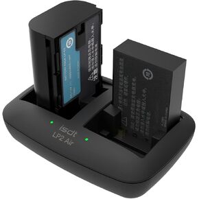 ISDT LP2 Air LP-E6/E6N Battery Charger Type-C Input Dual E12 E17 Battery Fast Charger for Canon EOS R R5, EOS 5D4 60D 70D 80D, EOS M M2 M3 M50 100D 200D 800D Cameras More, 90 Mins Full Charge in Kuwait