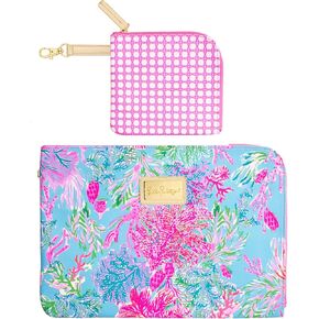 حافظة تقنية مبطنة من Lilly Pulitzer مع حقيبة صغيرة بسحاب للملحقات، حقيبة كمبيوتر محمول لطيفة للنساء، حقيبة كمبيوتر لوحي أو حقيبة كمبيوتر محمول مقاس 13 بوصة، مغناطيس Chick in Kuwait