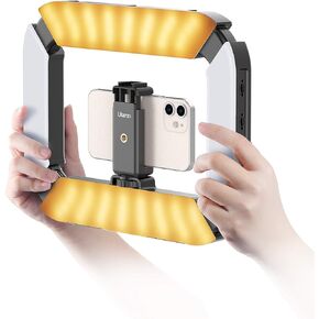 ULANZI Smartphone Video Rig with Light, U-Rig Light Cell Phone Handheld Stabilizer with Ring Light 2500K-9000K CRI 90+ for Filmmaking Live Steam YouTube Video Recording, with 5000mAh Build-in Battery in Saudi Arabia