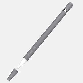 حافظة أقلام Blaspins Apple من الجيل الأول من السيليكون المتوافقة مع غطاء حامل وغطاء للجلد + غطاء بنك الاستثمار القومي (جزءان) ملحقات حماية لطيفة لجهاز iPad Pro 12.9 بوصة/11 بوصة قلم رصاص 1 - رمادي in Kuwait