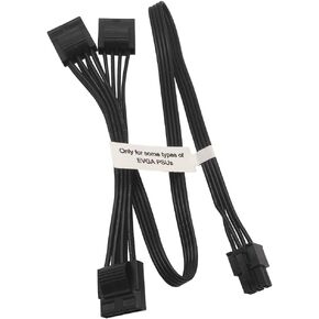 COMeap 6 Pin to 3X 15 Pin SATA Hard Drive Power Adapter Cable for Some Specific Types of EVGA Modular PSUs 20-in(50cm)