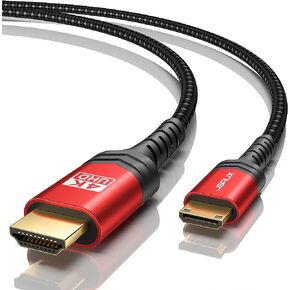JSAUX Mini HDMI to HDMI Cable 6FT, [Mini HDMI][Aluminum Shell, Braided] High Speed 4K 60Hz HDMI 2.0 Cord, Compatible with Camera, Camcorder, Tablet and Graphics/Video Card, Laptop, Raspberry Pi Zero W in Saudi Arabia