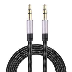 كابل VAKS 3.5 ملم AUX (3.3 قدم / 1 متر، صوت هاي فاي)، محول ستيريو مساعد مجدول من النايلون ذكر إلى ذكر سلك AUX لأجهزة iPhone/سماعات الرأس/المنزل/ستيريو السيارة/الهواتف الذكية/الأجهزة اللوحية، رمادي in Kuwait