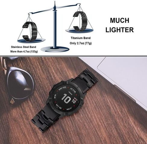 DJDLFA 22 26mm Strap Watch Band Titanium Alloy Replacement For Garmin Fenix 6 6X Pro 5 Plus Fenix 7X 7 Wristband Bracelet Accessories (Color : A, Size : 22mm Fenix 6 6 Pro) in Saudi Arabia