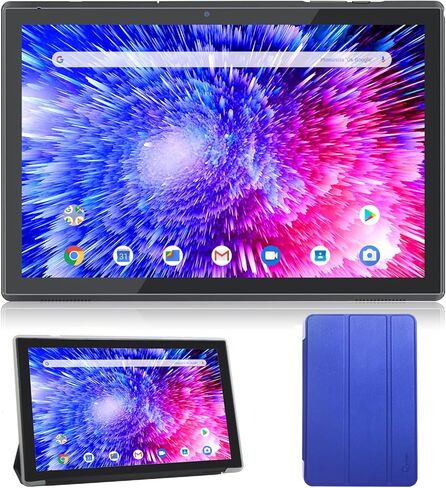 CWOWDEFU Tablet 10 inch with Case Android 11 Tabletas 3GB RAM 32GB Storage Touchscreen Tablets 10.1 Inch Ax WiFi 6 Tablet PC, 6000mAh (Black) in Kuwait