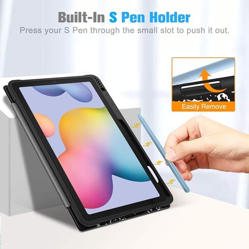 حافظة Fintie رفيعة لجهاز Samsung Galaxy Tab S6 Lite مقاس 10.4 بوصة موديل 2022/2020 (SM-P610/P613/P615/P619) مع حامل قلم S مدمج، غطاء خلفي ذكي ناعم من مادة TPU للاستيقاظ/النوم التلقائي، تكوين in Kuwait