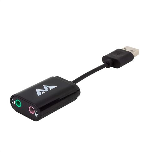 Antlion Audio USB Stereo Sound Card Adapter for Microphones and Headphones Compatible with PCs, PS4, and USB-Ready Devices Type-A USB to 3.5mm Audio and Mic Jacks in Kuwait